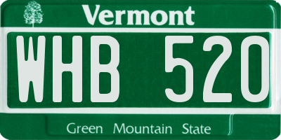VT license plate WHB520