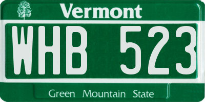 VT license plate WHB523
