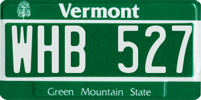 VT license plate WHB527