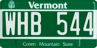 VT license plate WHB544