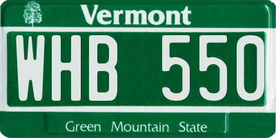 VT license plate WHB550