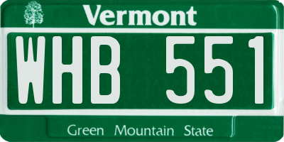 VT license plate WHB551