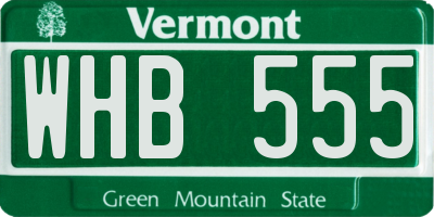VT license plate WHB555