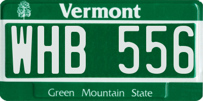 VT license plate WHB556