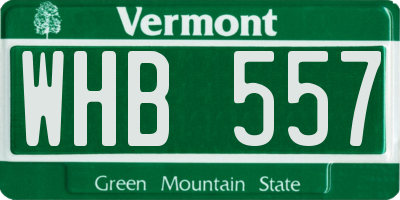 VT license plate WHB557