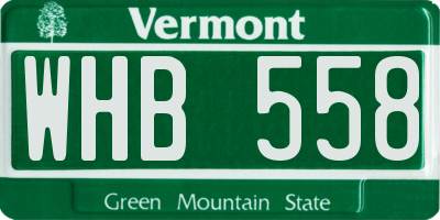 VT license plate WHB558