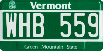 VT license plate WHB559