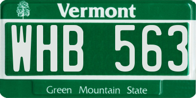 VT license plate WHB563