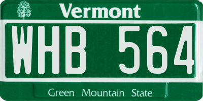VT license plate WHB564