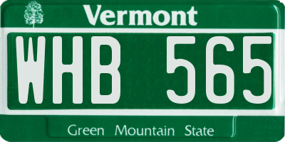 VT license plate WHB565