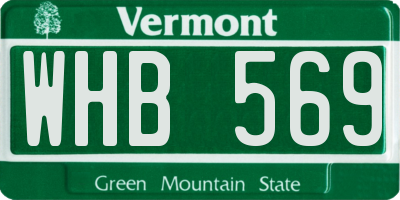 VT license plate WHB569