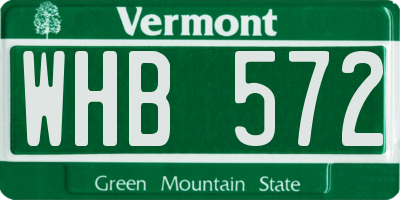 VT license plate WHB572