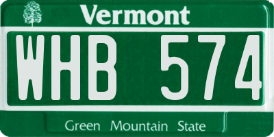 VT license plate WHB574