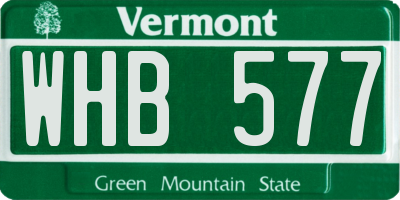 VT license plate WHB577