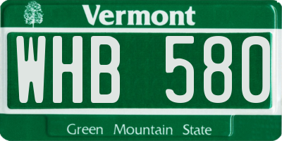 VT license plate WHB580
