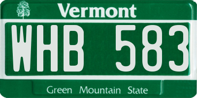 VT license plate WHB583