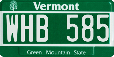 VT license plate WHB585