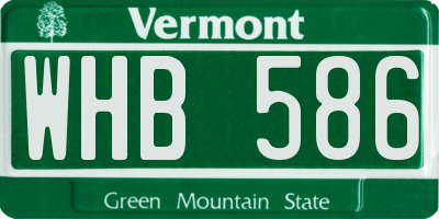 VT license plate WHB586