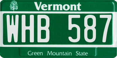 VT license plate WHB587