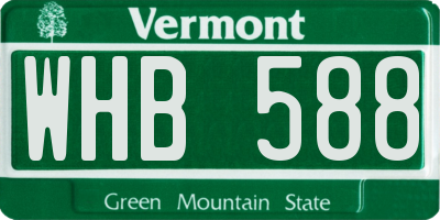 VT license plate WHB588