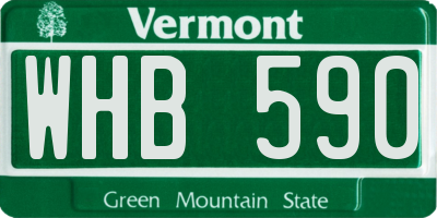 VT license plate WHB590