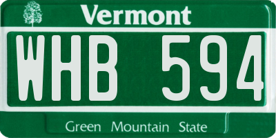 VT license plate WHB594