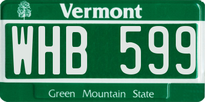 VT license plate WHB599