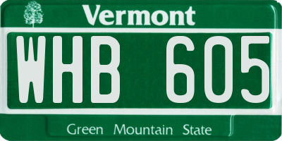 VT license plate WHB605