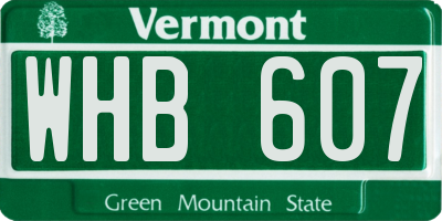 VT license plate WHB607