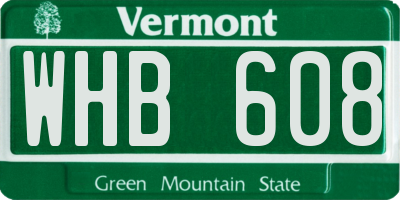 VT license plate WHB608