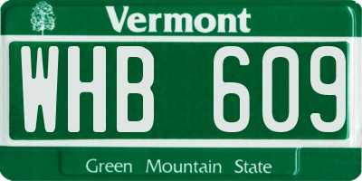 VT license plate WHB609