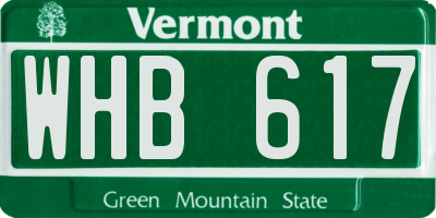 VT license plate WHB617