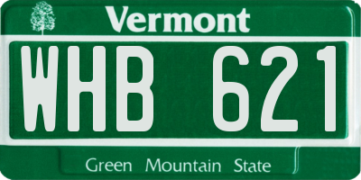 VT license plate WHB621