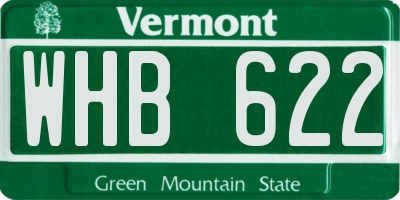 VT license plate WHB622