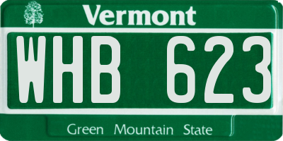 VT license plate WHB623