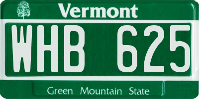 VT license plate WHB625