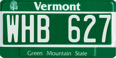 VT license plate WHB627