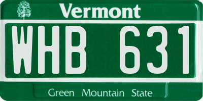 VT license plate WHB631