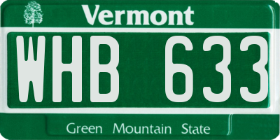 VT license plate WHB633