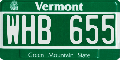 VT license plate WHB655