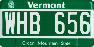 VT license plate WHB656