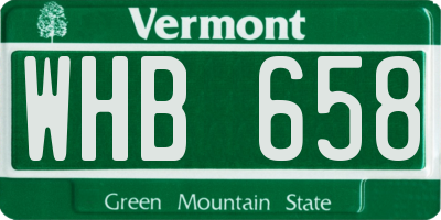 VT license plate WHB658