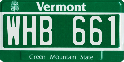 VT license plate WHB661