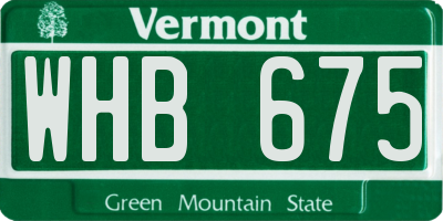 VT license plate WHB675