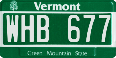 VT license plate WHB677