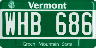 VT license plate WHB686