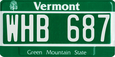 VT license plate WHB687