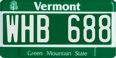 VT license plate WHB688