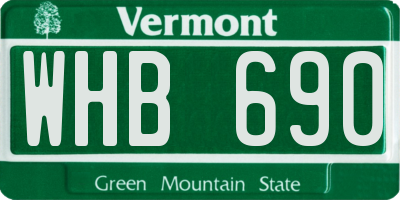 VT license plate WHB690