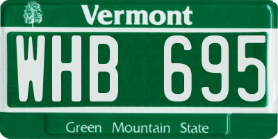 VT license plate WHB695
